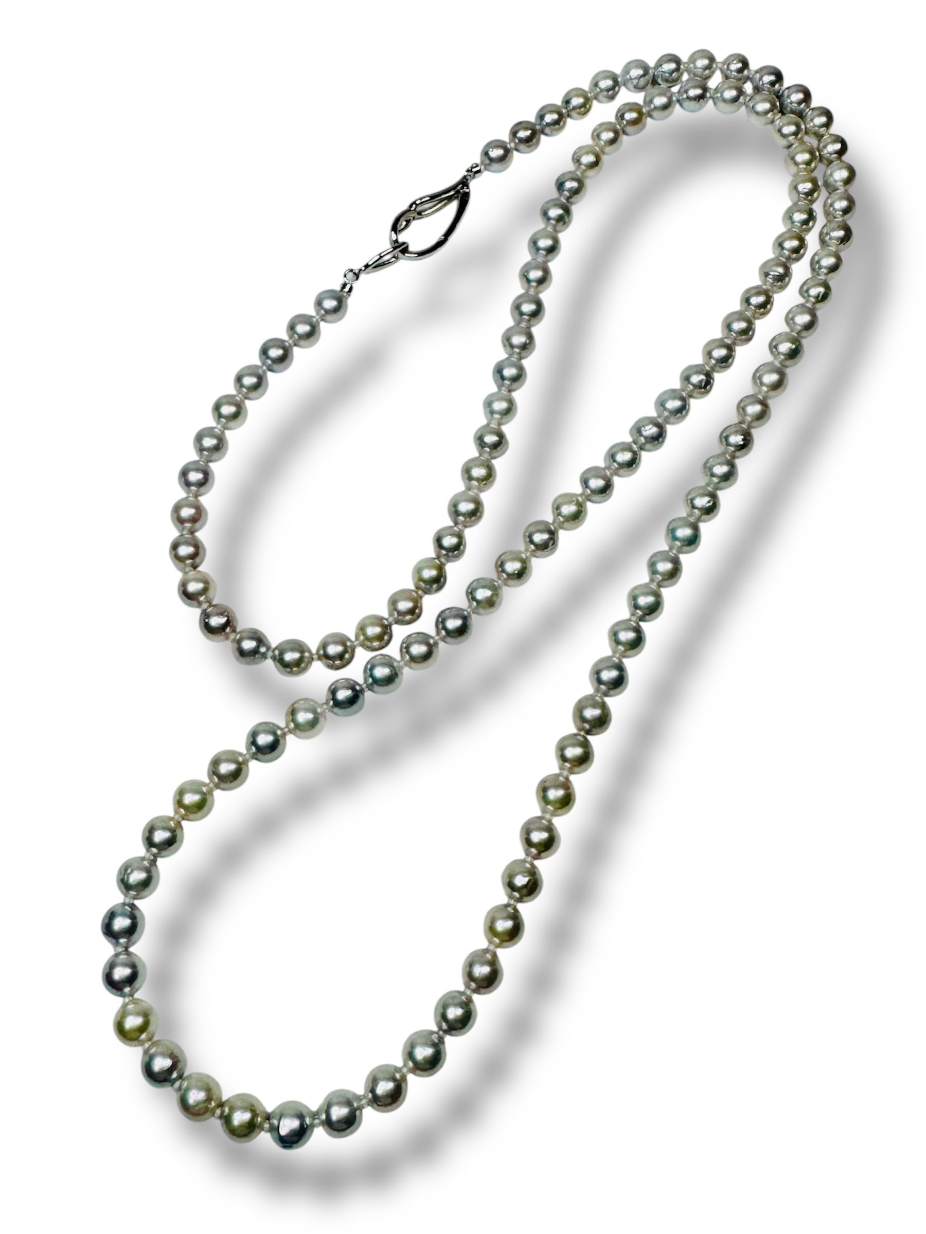 あこや真珠 ナチュラルカラー グリーン ネックレス 7.1〜7.5㎜ M243 楽天市場】アコヤ真珠 Yネックレス K18YG 7.5-8mm スライド式